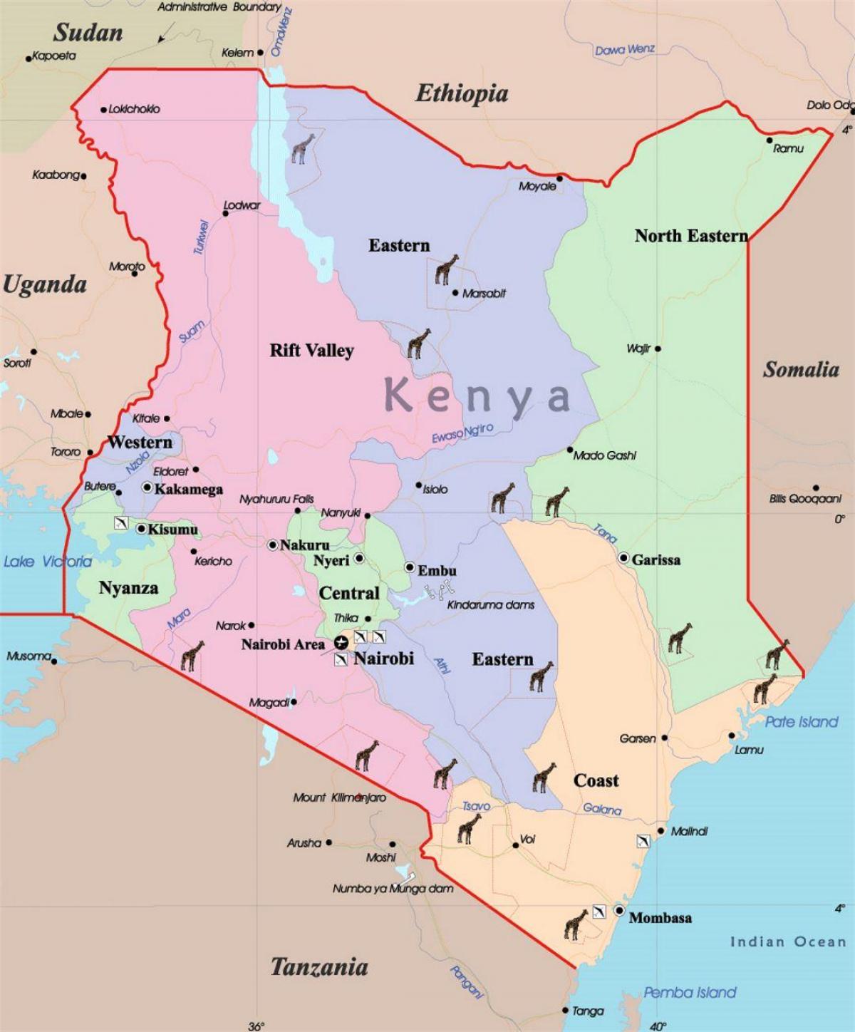 карта Кении