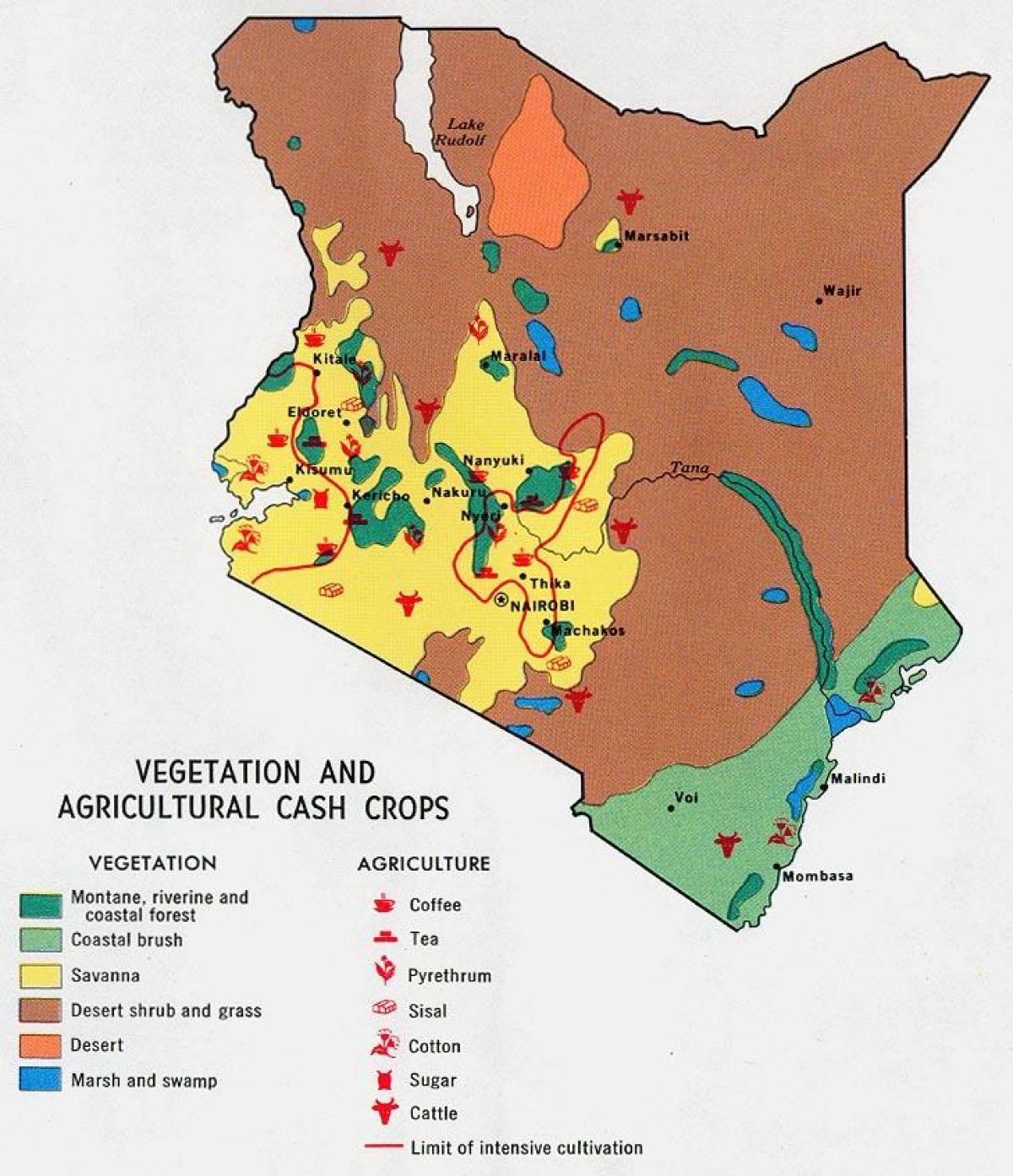 карта Кении природных ресурсов