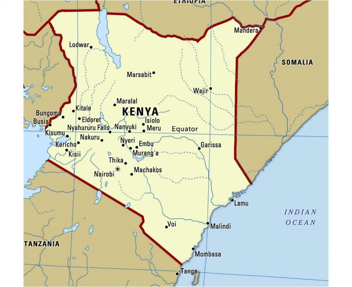 экваторе в Кении карте