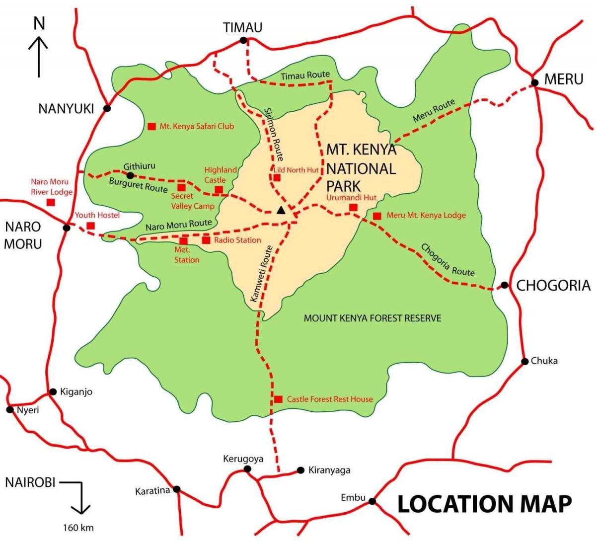 карта гора Кения