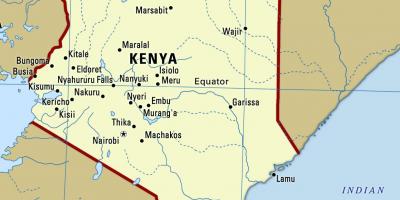 Карта Кении с городами