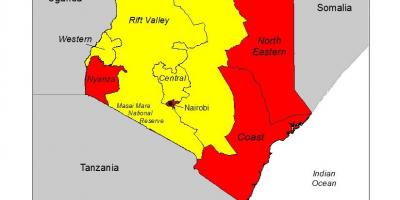 Карта Кении малярией
